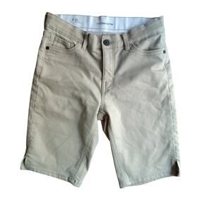 Liz Claiborne “Sara” Tan Mid Rise Shorts • Stretch Waist • 11” Inseam